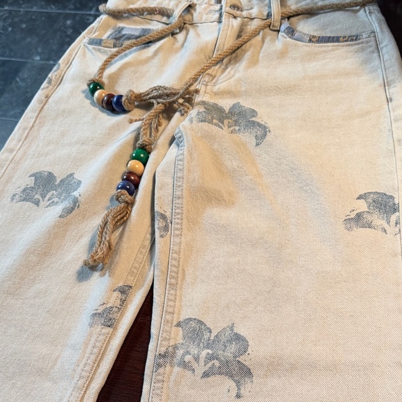 We The Free slouchy Geranium Straight Leg Jeans with beaded belt - Picture 3 of 7